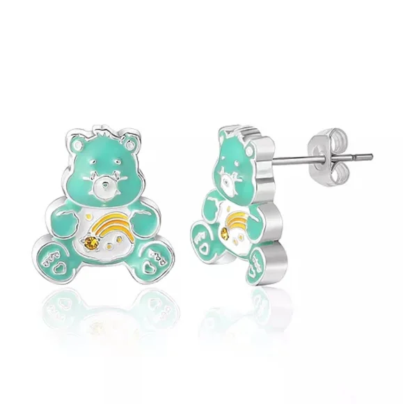 Care Bear Wish Bear 3D Stud Earrings - fine silver plated - Picture 5 of 6